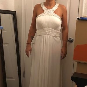New embellished Neck White gown womens size 10